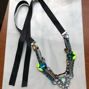 Jewelry - neon crystal hand sewn bib necklace Jewelry - neon crystal hand sewn bib necklace